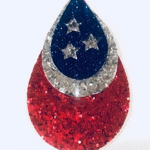 🚫SOLD🚫Glitter Canvas Flag Earrings